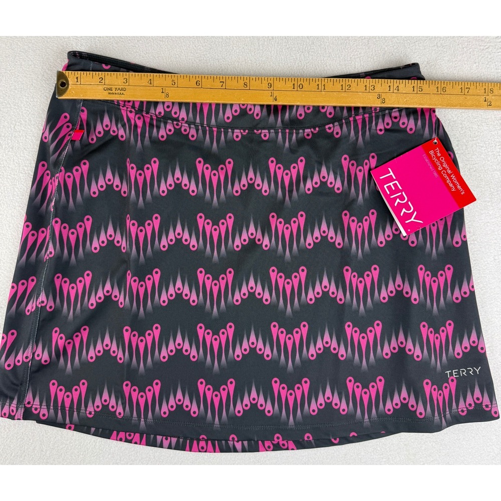 Terry Mixie Skort Women Medium Black Pink Minilink Cycling Athletic Skirt NEW - Picture 7 of 9